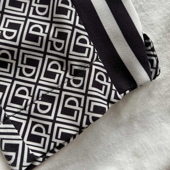 Lança Perfume Monogram Black & White Stretch Crepe Side-Stripe Track Pants – S - Picture 6 of 8